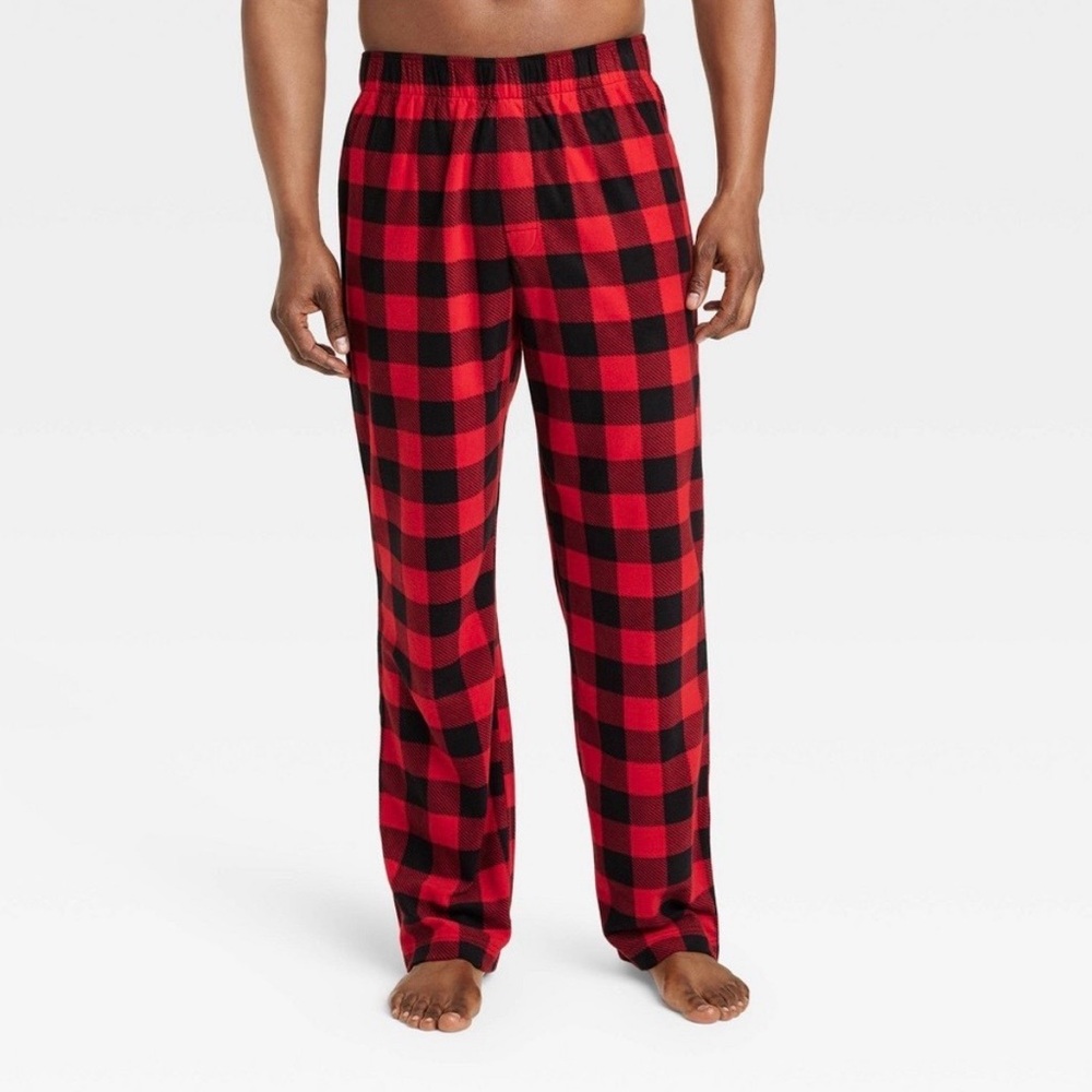 Red and Black Plaid Pajama Pants